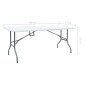 Tavolo da Giardino Pieghevole Bianco 180x72x72 cm in HDPE Tavolo da Giardino Pieghevole Bianco 180x72x72 cm in HDPE