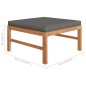 vidaXL Set Divani da Giardino 8pz Cuscini Grigi Legno Massello di Teak