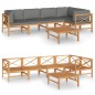 vidaXL Set Divani da Giardino 6pz Cuscini Grigi Legno Massello di Teak vidaXL Set Divani da Giardino 6pz Cuscini Grigi Legno Massello di Teak