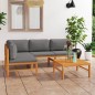 vidaXL Set Divani da Giardino 5pz Cuscini Grigi Legno Massello di Teak vidaXL Set Divani da Giardino 5pz Cuscini Grigi Legno Massello di Teak