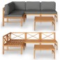 vidaXL Set Divani da Giardino 5pz Cuscini Grigi Legno Massello di Teak vidaXL Set Divani da Giardino 5pz Cuscini Grigi Legno Massello di Teak