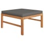 vidaXL Set Divani da Giardino 4pz Cuscini Grigi Legno Massello di Teak