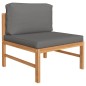 vidaXL Set Divani da Giardino 8pz Cuscini Grigi Legno Massello di Teak