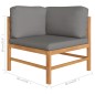 vidaXL Set Divani da Giardino 8pz Cuscini Grigi Legno Massello di Teak