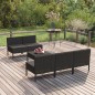 vidaXL Set Divani da Giardino 6 pz con Cuscini in Polyrattan Nero vidaXL Set Divani da Giardino 6 pz con Cuscini in Polyrattan Nero