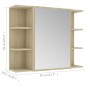 Armadietto a Specchio Rovere Sonoma 80x20,5x64 cm in Truciolato Armadietto a Specchio Rovere Sonoma 80x20,5x64 cm in Truciolato