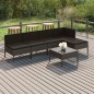 vidaXL Set Divani da Giardino 6 pz con Cuscini in Polyrattan Grigio vidaXL Set Divani da Giardino 6 pz con Cuscini in Polyrattan Grigio