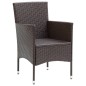 vidaXL Set da Pranzo per Giardino 5 pz con Cuscini Polyrattan Marrone vidaXL Set da Pranzo per Giardino 5 pz con Cuscini Polyrattan Marrone