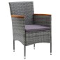 vidaXL Set da Pranzo per Giardino 3 pz con Cuscini Polyrattan Grigio vidaXL Set da Pranzo per Giardino 3 pz con Cuscini Polyrattan Grigio