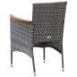 vidaXL Set da Pranzo per Giardino 3 pz con Cuscini Polyrattan Grigio vidaXL Set da Pranzo per Giardino 3 pz con Cuscini Polyrattan Grigio
