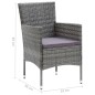 vidaXL Set da Pranzo per Giardino 5 pz con Cuscini Polyrattan Grigio vidaXL Set da Pranzo per Giardino 5 pz con Cuscini Polyrattan Grigio