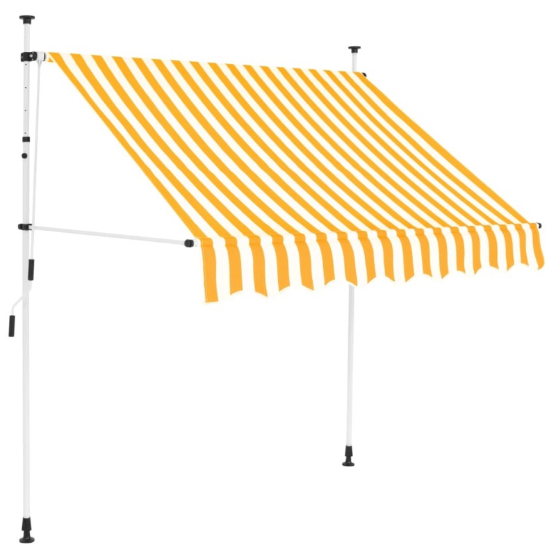 Tenda da Sole Retrattile Manuale 150cm Strisce Arancione Bianco Tenda da Sole Retrattile Manuale 150cm Strisce Arancione Bianco