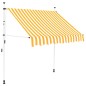 Tenda da Sole Retrattile Manuale 150cm Strisce Arancione Bianco Tenda da Sole Retrattile Manuale 150cm Strisce Arancione Bianco