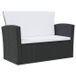 vidaXL Set Divani da Giardino 16 pz con Cuscini in Polyrattan Nero vidaXL Set Divani da Giardino 16 pz con Cuscini in Polyrattan Nero