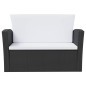 vidaXL Set Divani da Giardino 16 pz con Cuscini in Polyrattan Nero vidaXL Set Divani da Giardino 16 pz con Cuscini in Polyrattan Nero