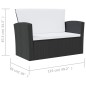 vidaXL Set Divani da Giardino 16 pz con Cuscini in Polyrattan Nero vidaXL Set Divani da Giardino 16 pz con Cuscini in Polyrattan Nero