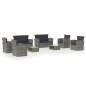 vidaXL Set Divani da Giardino 8 pz con Cuscini in Polyrattan Grigio