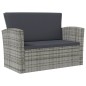 vidaXL Set Divani da Giardino 8 pz con Cuscini in Polyrattan Grigio