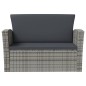 vidaXL Set Divani da Giardino 8 pz con Cuscini in Polyrattan Grigio