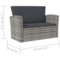 vidaXL Set Divani da Giardino 8 pz con Cuscini in Polyrattan Grigio