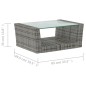 vidaXL Set Divani da Giardino 8 pz con Cuscini in Polyrattan Grigio