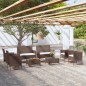 vidaXL Set Divani da Giardino 8 pz con Cuscini in Polyrattan Marrone vidaXL Set Divani da Giardino 8 pz con Cuscini in Polyrattan Marrone