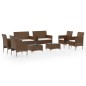 vidaXL Set Divani da Giardino 8 pz con Cuscini in Polyrattan Marrone vidaXL Set Divani da Giardino 8 pz con Cuscini in Polyrattan Marrone