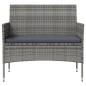 vidaXL Set Divani da Giardino 8 pz con Cuscini in Polyrattan Grigio
