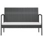 vidaXL Set Divani da Giardino 16 pz con Cuscini in Polyrattan Nero