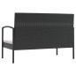 vidaXL Set Divani da Giardino 16 pz con Cuscini in Polyrattan Nero