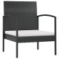 vidaXL Set Divani da Giardino 16 pz con Cuscini in Polyrattan Nero