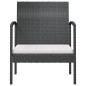 vidaXL Set Divani da Giardino 16 pz con Cuscini in Polyrattan Nero