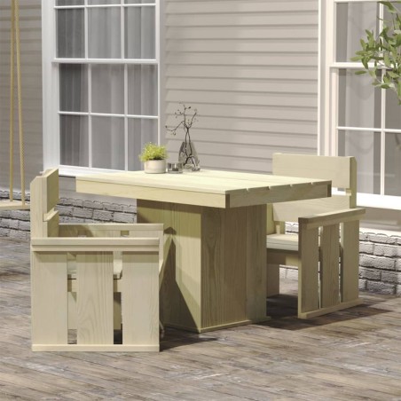 vidaXL Set da Pranzo da Giardino 3 pz in Legno di Pino Impregnato