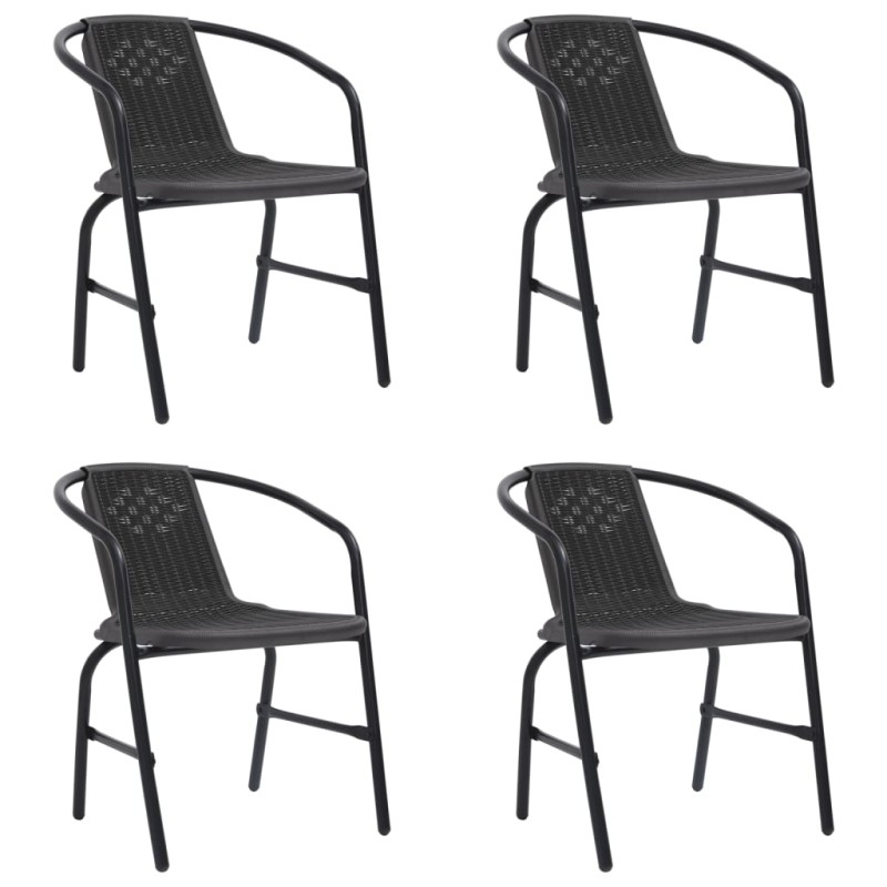 vidaXL Sedie da Giardino 4 pz in Rattan in Plastica e Acciaio 110 kg vidaXL Sedie da Giardino 4 pz in Rattan in Plastica e Acciaio 110 kg
