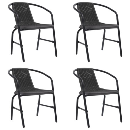 vidaXL Sedie da Giardino 4 pz in Rattan in Plastica e Acciaio 110 kg