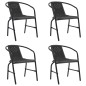 vidaXL Sedie da Giardino 4 pz in Rattan in Plastica e Acciaio 110 kg vidaXL Sedie da Giardino 4 pz in Rattan in Plastica e Acciaio 110 kg