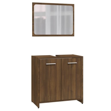 vidaXL Set Mobili da Bagno Rovere Marrone in Legno Multistrato