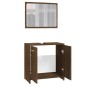 vidaXL Set Mobili da Bagno Rovere Marrone in Legno Multistrato