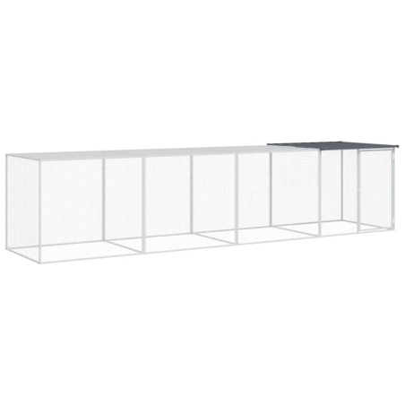 vidaXL Gabbia Polli con Tetto Antracite 403x98x90 cm Acciaio Zincato
