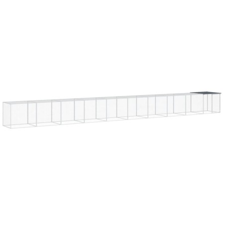 vidaXL Gabbia Polli con Tetto Antracite 1003x98x90 cm Acciaio Zincato