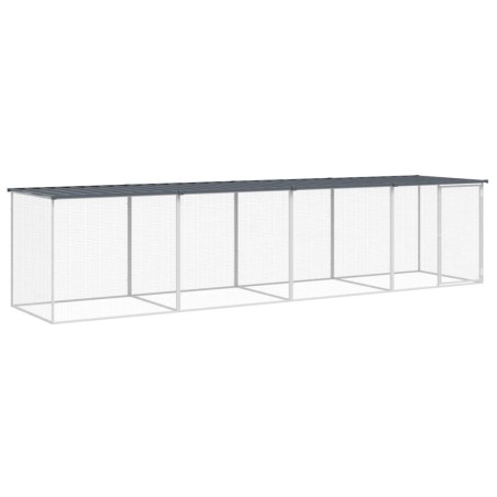 vidaXL Gabbia Polli con Tetto Antracite 403x98x90 cm Acciaio Zincato