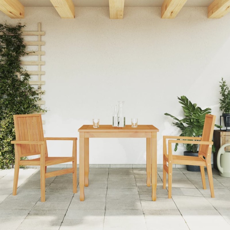 vidaXL Sedie da Giardino Impilabili 2 pz 56,5x57,5x91 cm Massello Teak vidaXL Sedie da Giardino Impilabili 2 pz 56,5x57,5x91 cm Massello Teak