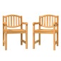 vidaXL Sedie da Giardino 2 pz 58x59x88 cm in Legno Massello di Teak vidaXL Sedie da Giardino 2 pz 58x59x88 cm in Legno Massello di Teak