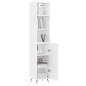 vidaXL Credenza Bianca 34,5x34x180 cm in Legno Multistrato vidaXL Credenza Bianca 34,5x34x180 cm in Legno Multistrato