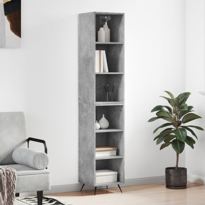 vidaXL Credenza Grigio Cemento 34,5x32,5x180 cm in Legno Multistrato vidaXL Credenza Grigio Cemento 34,5x32,5x180 cm in Legno Multistrato