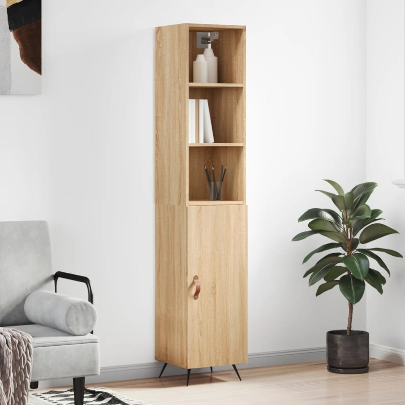 vidaXL Credenza Rovere Sonoma 34,5x34x180 cm in Legno Multistrato vidaXL Credenza Rovere Sonoma 34,5x34x180 cm in Legno Multistrato