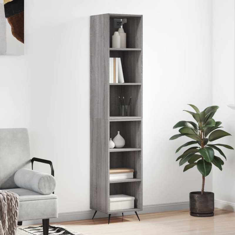 vidaXL Credenza Grigio Sonoma 34,5x32,5x180 cm in Legno Multistrato vidaXL Credenza Grigio Sonoma 34,5x32,5x180 cm in Legno Multistrato