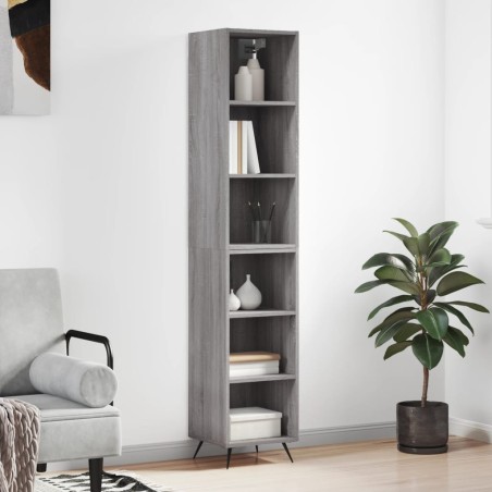 vidaXL Credenza Grigio Sonoma 34,5x32,5x180 cm in Legno Multistrato