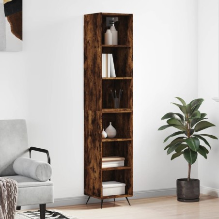 vidaXL Credenza Rovere Fumo 34,5x32,5x180 cm in Legno Multistrato