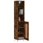 vidaXL Credenza Rovere Fumo 34,5x34x180 cm in Legno Multistrato